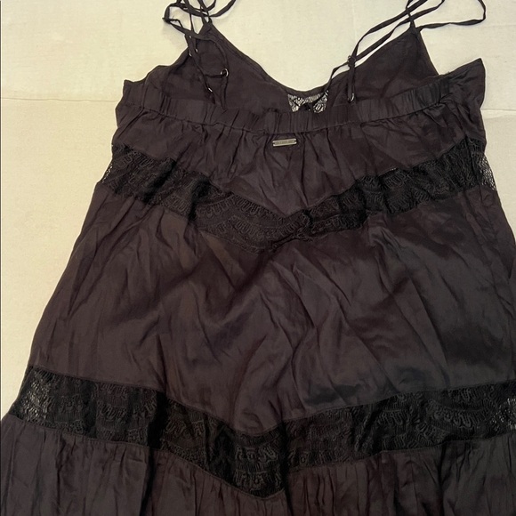 BILLABONG DESIGNERS CLOSET BLACK SHEER CUTOUT COTTON MAXI DRESS LARGE - Picture 16 of 16